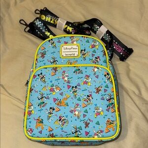 NWT Loungefly Disney Parks Rundisney Retro 30th Anniversary Convertible Backpack
